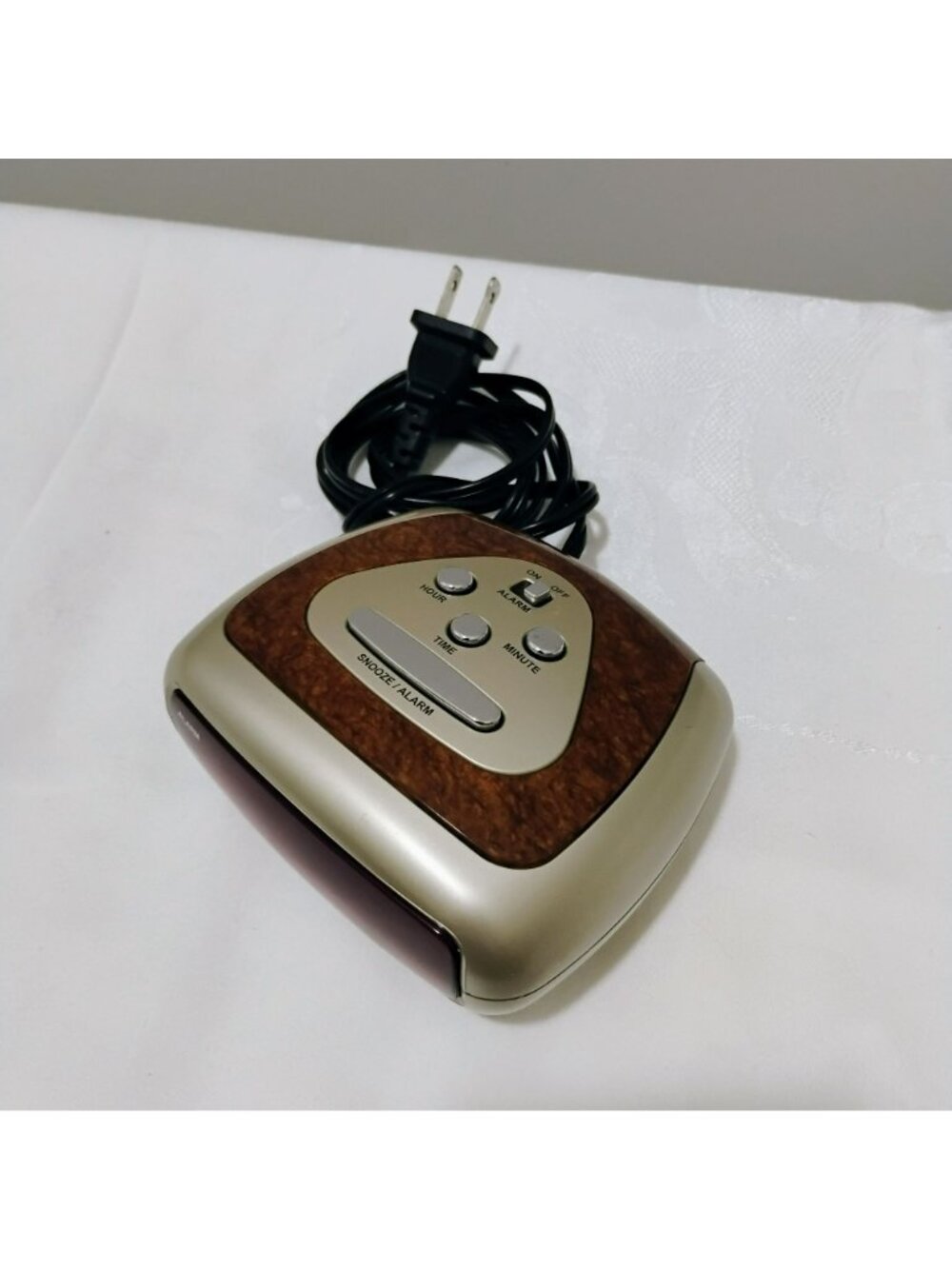 Sharp Digital Alarm Clock Model SPC3735 With Woodgrain Accent & Red LED Display - Picture 7 of 10
